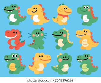 Vetor de desenhos animados de crocodilo adorável bonito 