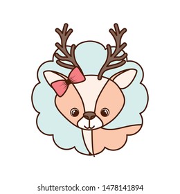 cute and adorable deer with frame