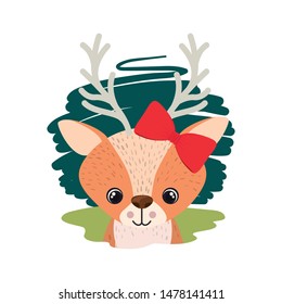 cute and adorable deer with white background