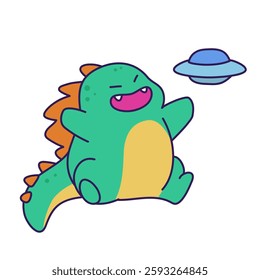 Cute Adorable Dino Character Cartoon
