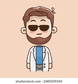 A cute and adorable doctor illustration design featuring a white coat