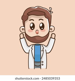 A cute and adorable doctor illustration design featuring a white coat