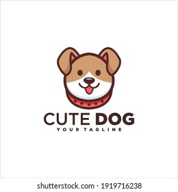 cute adorable dog logo design