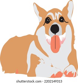 cute and adorable dog sitting tongue out vector image