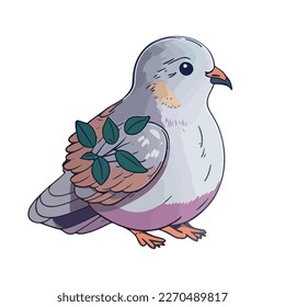 cute and adorable dove cartoon