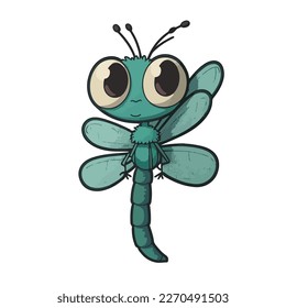 cute and adorable dragonfly cartoon