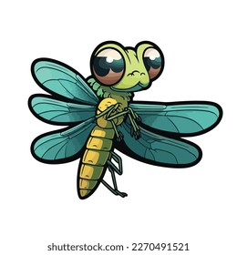 cute and adorable dragonfly cartoon