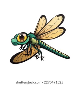 cute and adorable dragonfly cartoon