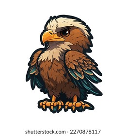 cute and adorable eagle cartoon