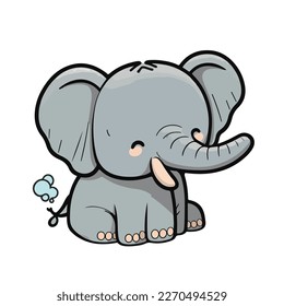 cute and adorable elephant cartoon