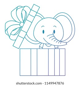 cute and adorable elephant in gift