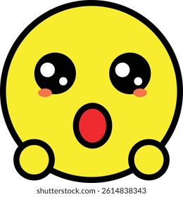 Cute and Adorable Emoji Face with Hands on Cheeks