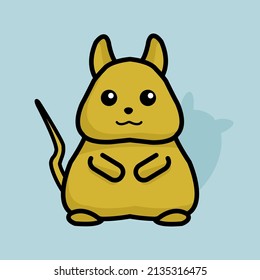 cute and adorable fat mouse character, for picture stickers