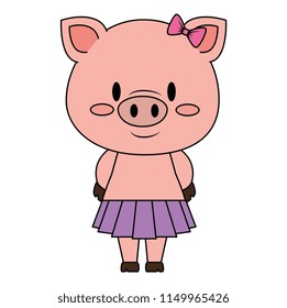 Cute Adorable Female Piggy Character Stock Vector (Royalty Free) 1149965426