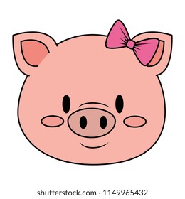 cute and adorable female piggy character