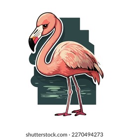 cute and adorable flamingo cartoon