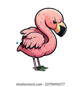 cute and adorable flamingo cartoon