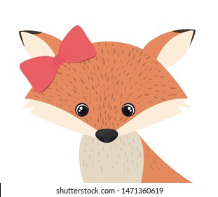 cute and adorable fox with frame