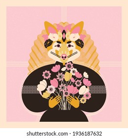 Cute adorable fox. A perfect print for fabric, t-shirt, poster, greeting cards, invitations, children's room decoration, etc. 