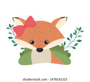cute and adorable fox with white background