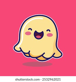cute adorable ghost characters, happy halloween