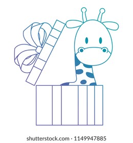 cute and adorable giraffe in gift