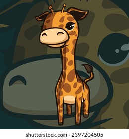 Cute and Adorable Giraffe Mascot And Icon Vector