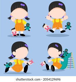 cute and adorable girl playing at playground