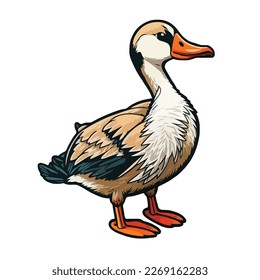 cute and adorable goose cartoon style