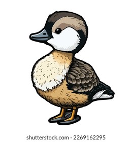 cute and adorable goose cartoon style