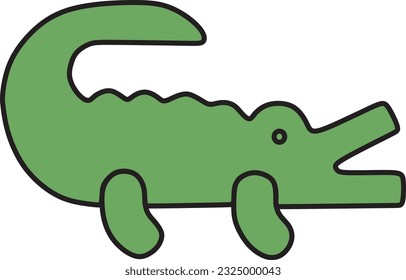 cute and adorable green alligator