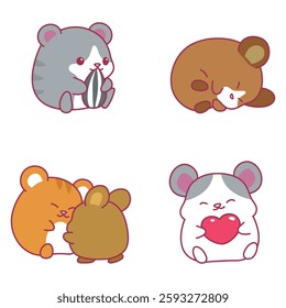 Cute Adorable Hamster Cartoon Illustration