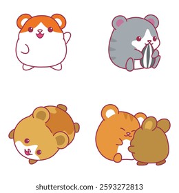 Cute Adorable Hamster Cartoon Illustration