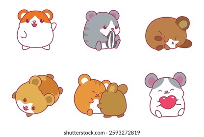 Cute Adorable Hamster Cartoon Illustration