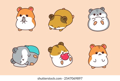 ilustração de personagem Hamster adorável bonito
