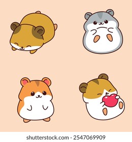 ilustração de personagem Hamster adorável bonito
