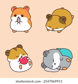 ilustração de personagem Hamster adorável bonito
