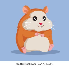 
Design de vetor de personagem de hamster adorável bonito. Mascote engraçado em design de personagem de estilo plano 