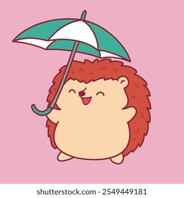 Ilustração de Personagem Hedgehog bonito e adorável