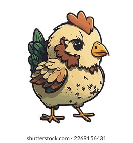 cute and adorable hen cartoon style