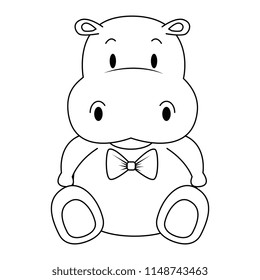 cute and adorable hippo character