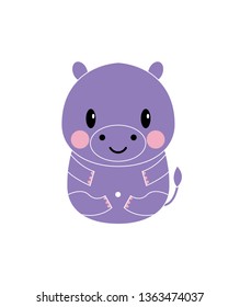 cute and adorable hippo character