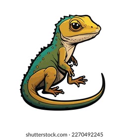 cute and adorable house lizard cartoon