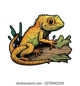 cute and adorable house lizard cartoon