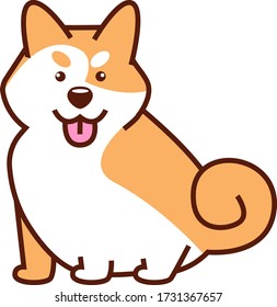 Cute adorable kawaii Japanese dog Shiba inu cartoon Doodle