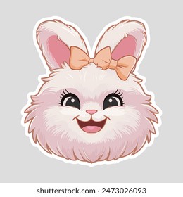 a cute and adorable kawaii sticker of a smiling
