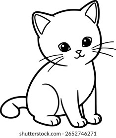 Gatinho adorável bonito colorindo páginas desenhando para crianças