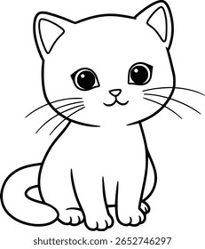 Gatinho adorável bonito colorindo páginas desenhando para crianças