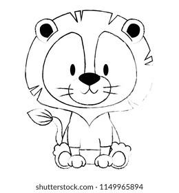 cute and adorable lion character