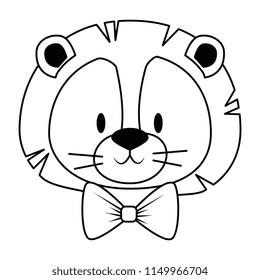cute and adorable lion character